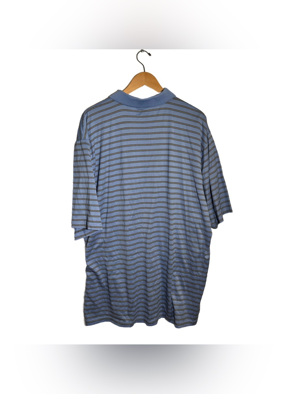 Amen Corner Masters Polo Men's XXL Shirt Blue Stripe 100% Pima Cotton Golf Polo - Picture 4 of 7